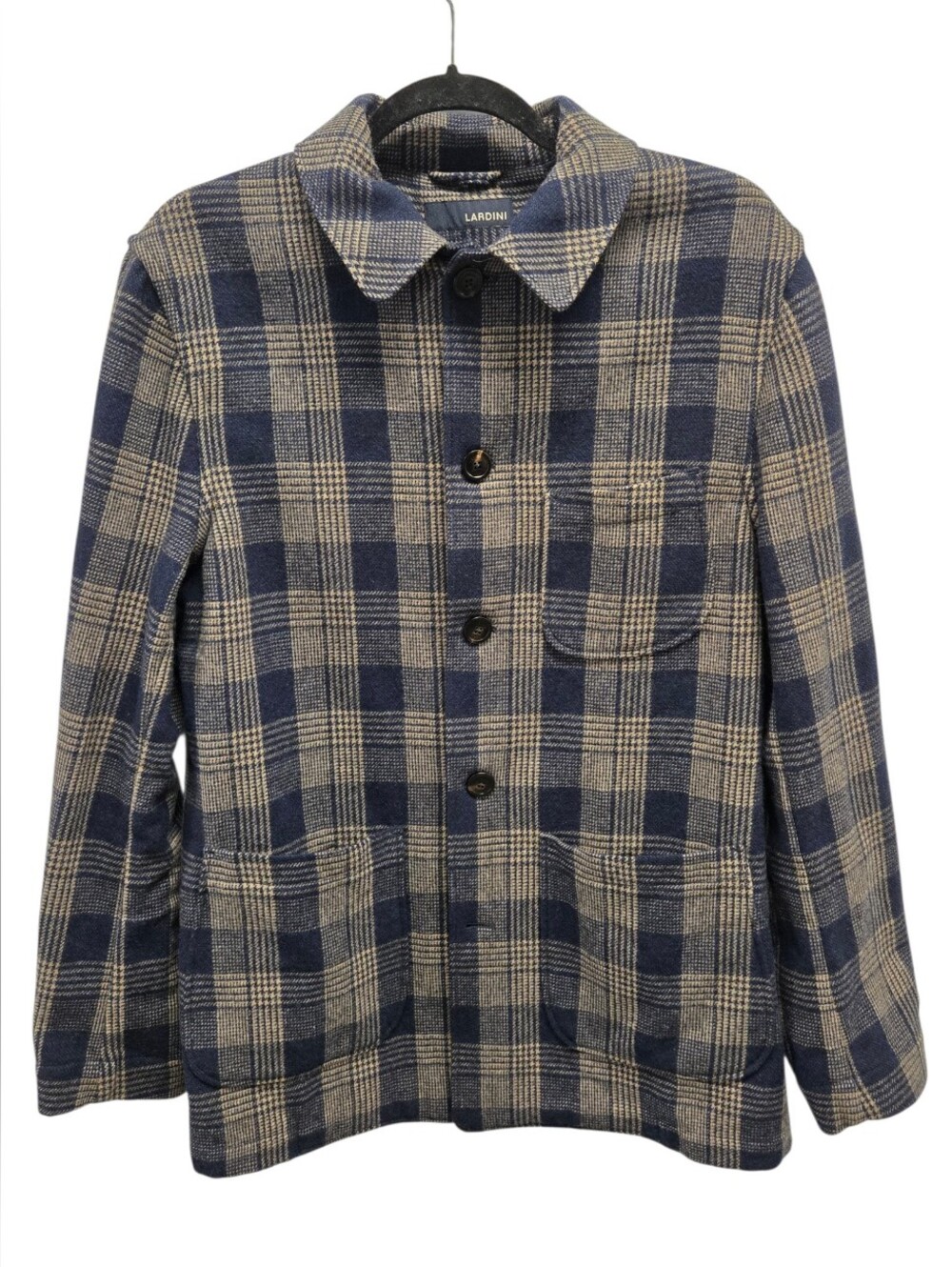 Lardini plaid wool-blend chore shirt jacket Sz XL